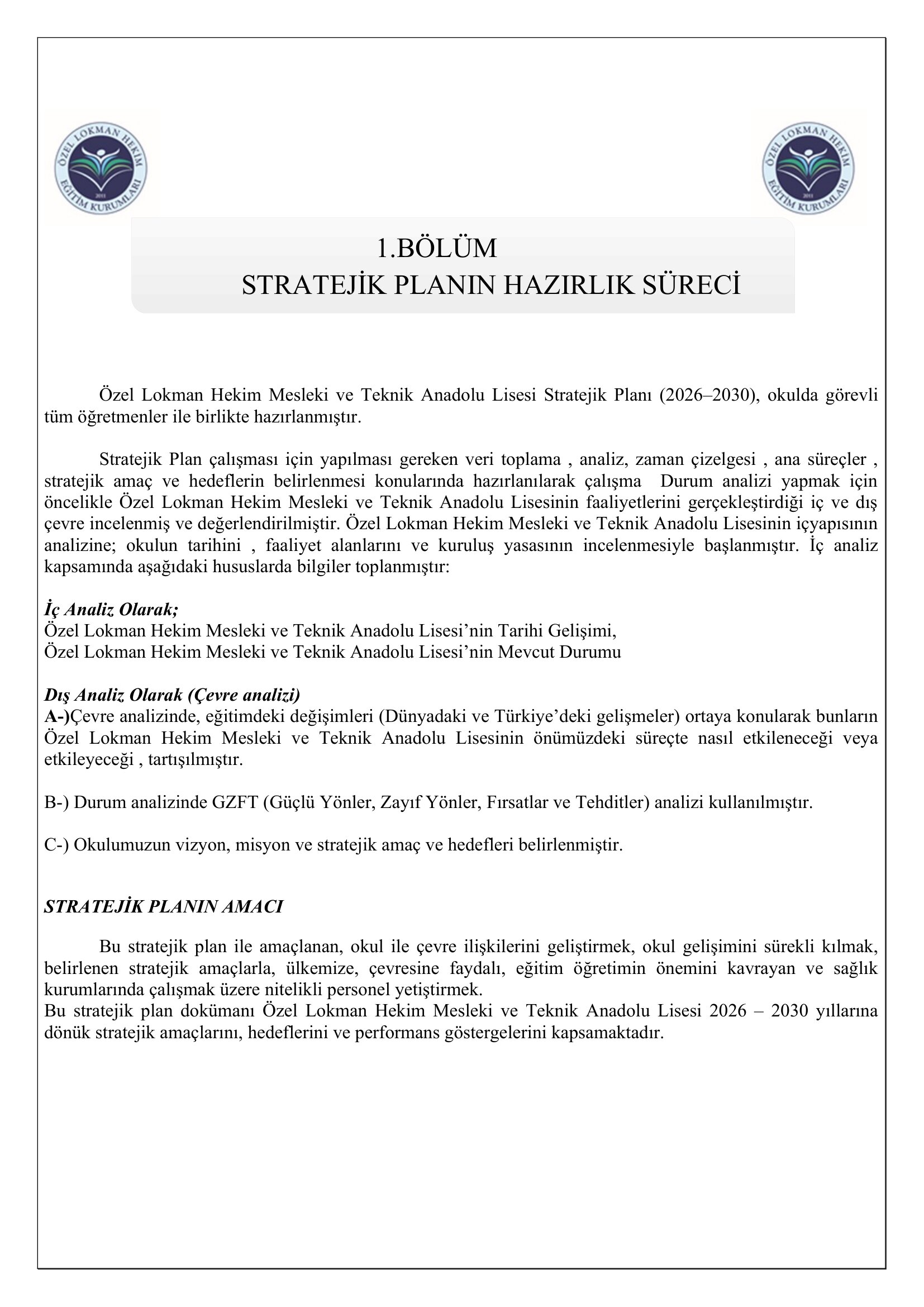 OKUL STRATEJİK PLANIMIZ - 8